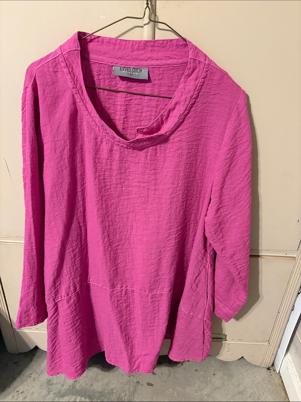 Bright Pink Women’s Long Sleeve Tunic Top